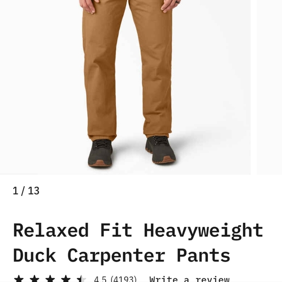 Relaxed Fit Heavyweight Duck Carpenter Pants - Picture 4 of 4